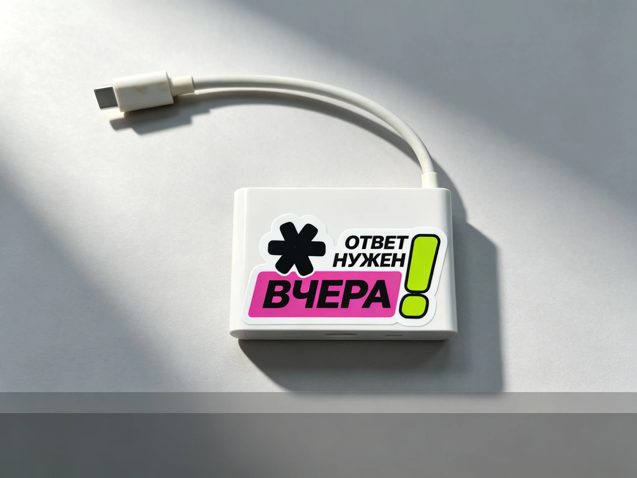 USB 转接器贴标细节